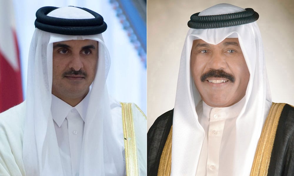 مبعوث حضرة صاحب السمو أمير البلاد وزير الخارجية الكويتي يسلم رسالة خطية من سموه إلى أمير قطر